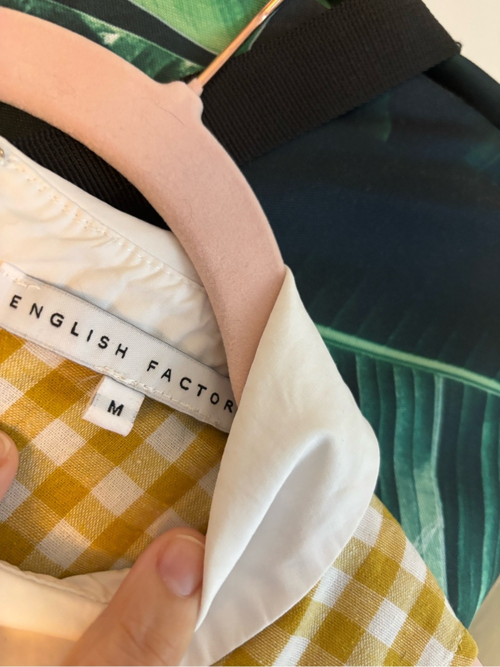 English Factory Yellow Gingham Dress with White Collar - Picture 3 of 6